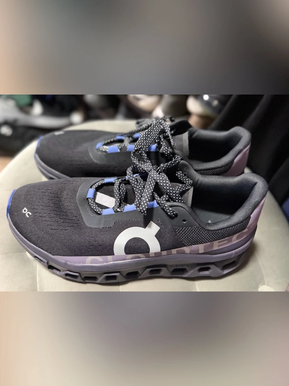On Running Cloudtec Black and Lavender Men’s Running Shoe